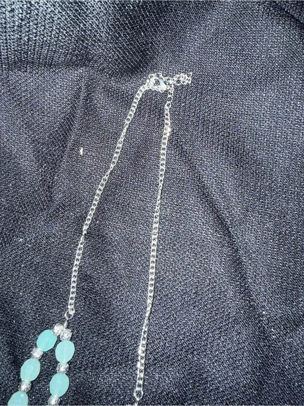 Elegant Light Blue Beaded Double-Strand Necklace